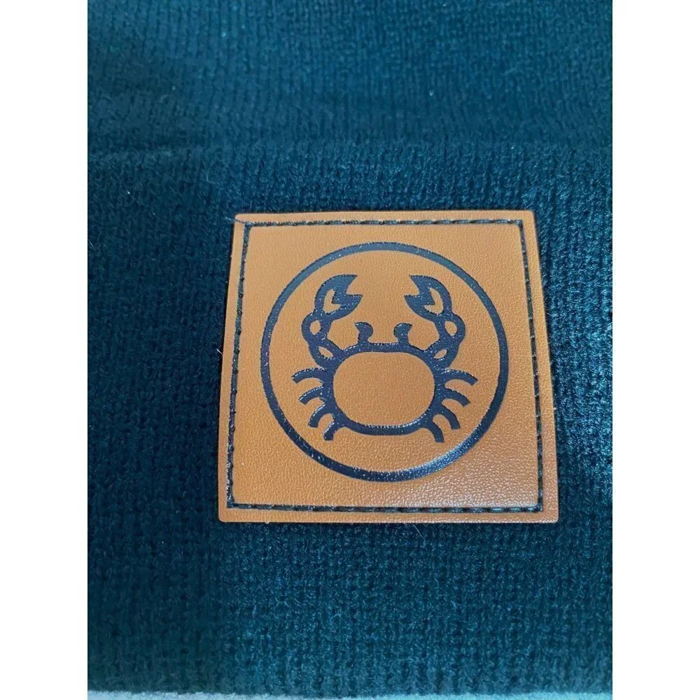 New Black Knit Beanie Unisex Cancer‎ Horoscope One Size NWOT